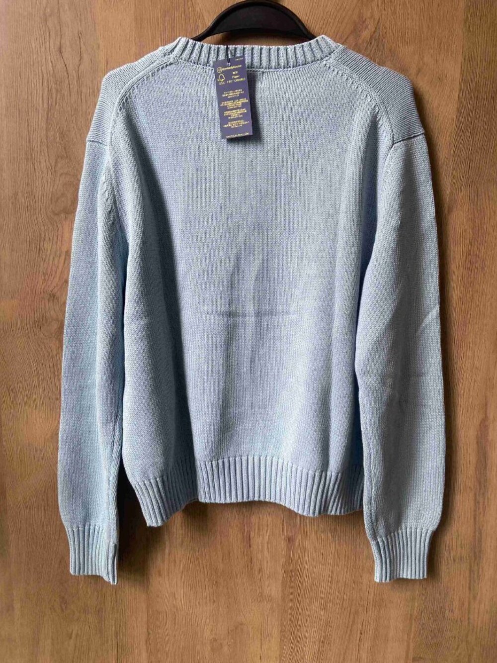 Polo Ralph Lauren Bear Knit Sweater Light Blue Crew Neck - Picture 2 of 8